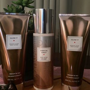 European Wax exclusive 3-Piece Set of Glow It & Sensual Strut Body Lotion